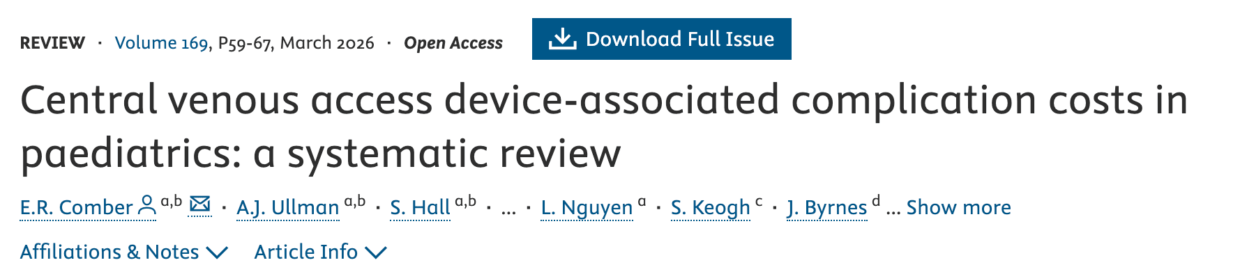 The Hidden Price of Paediatric CVAD Complications: What Costs Are We Really Paying? The Hidden Price of Paediatric CVAD Complications: What Costs Are We Really Paying?